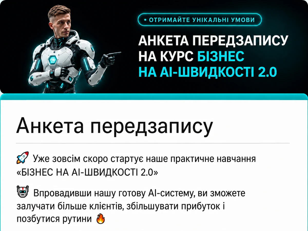 Анкета передзапису на курс Бізнес на AI-швидкості 2.0
